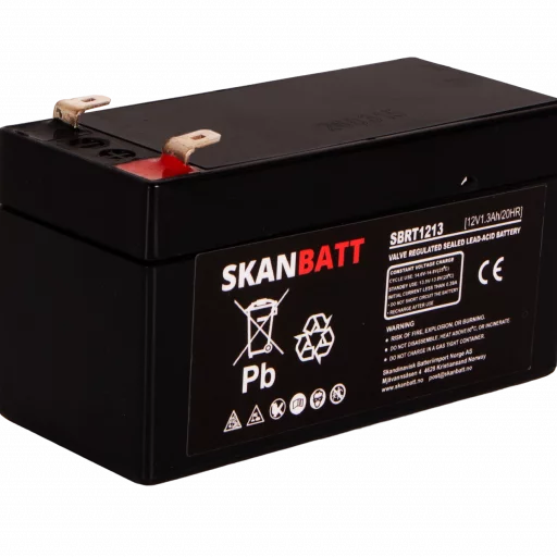 SKANBATT AGM Batteri 12V 1,3AH (97x43x52mm) F1