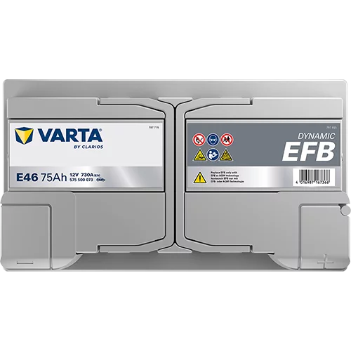 VARTA E46 Dynamic EFB Batteri 12V 75AH 730CCA (315x175x175/175mm) +höger