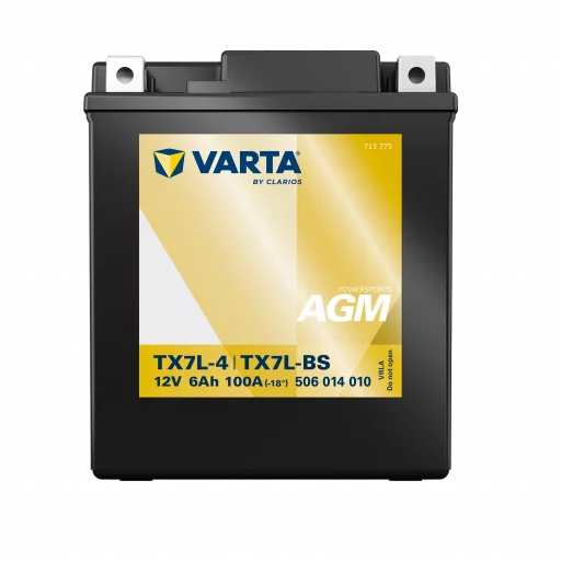 VARTA AGM MC Batteri 12V 6AH 100CCA (114x71x131mm) +höger TX7L-BS