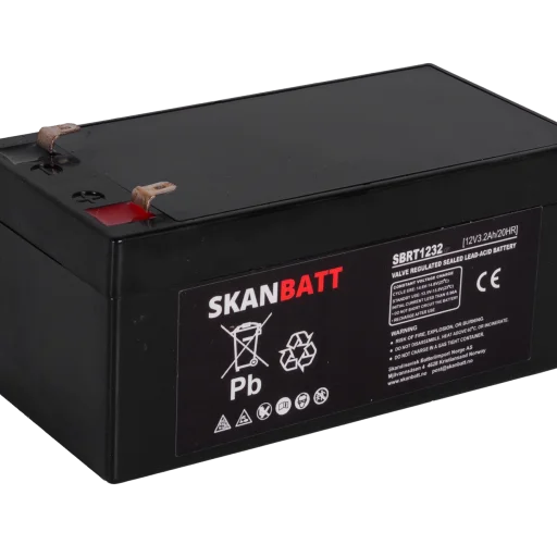 SKANBATT AGM Batteri 12V 3,2AH (134x67x61mm) F1