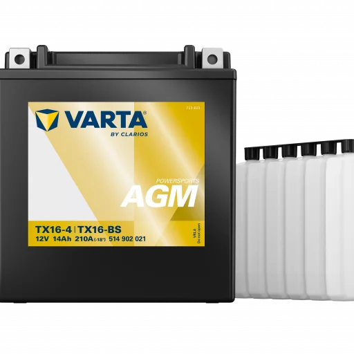 VARTA AGM MC Batteri 12V 14AH 210CCA (150x87x161mm) +vänster TX16-BS