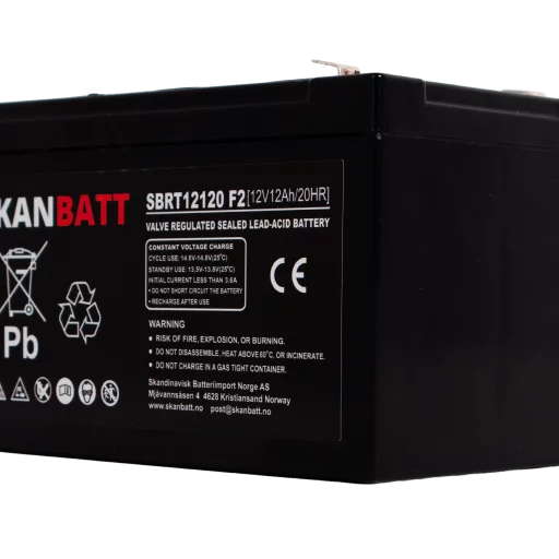 SKANBATT AGM Batteri 12V 12AH (151x98x95mm) F2