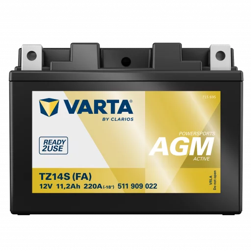 VARTA AGM MC Batteri 12V 11,2AH 220CCA (150x87x110mm) +vänster TZ14S (FA)