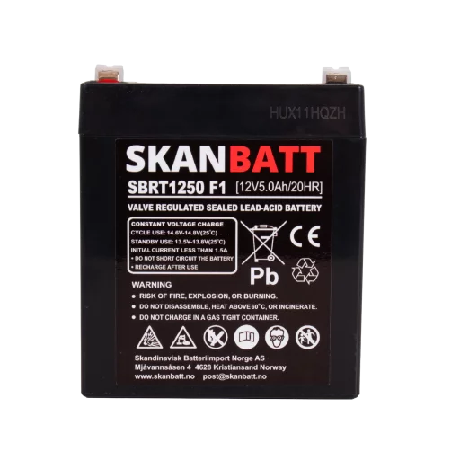 SKANBATT AGM Batteri 12V 5AH (90x70x101mm) F1