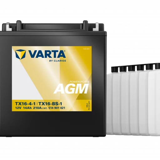 VARTA AGM MC Batteri 12V 14AH 210CCA (150x87x161mm) +vänster TX16-BS-1