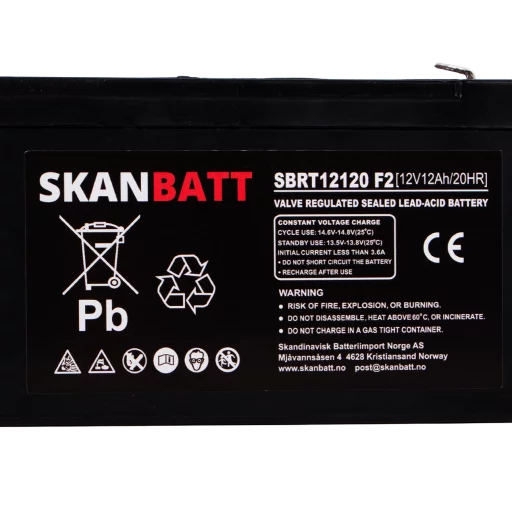 SKANBATT AGM Batteri 12V 12AH (151x98x95mm) F2