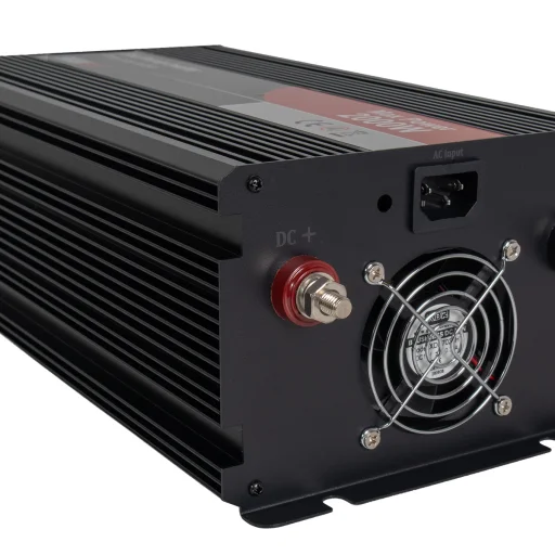 SKANBATT Inverter 12V 2000W Ren Sinus med Nätprioritering och Trådlös Fjärrkontroll 340x180x120mm