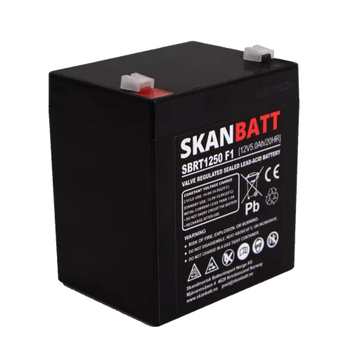 SKANBATT AGM Batteri 12V 5AH (90x70x101mm) F1