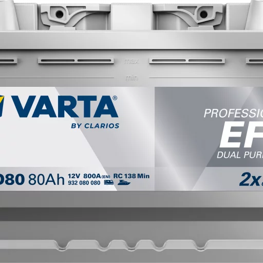 VARTA LED80 Fritidsbatteri EFB Batteri 12V 80AH 800CCA (315x175x190/190mm) +höger