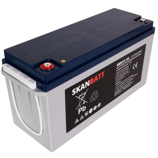 SKANBATT GEL Deep Cycle Batteri 12V 150AH (483x170x241mm) +vänster