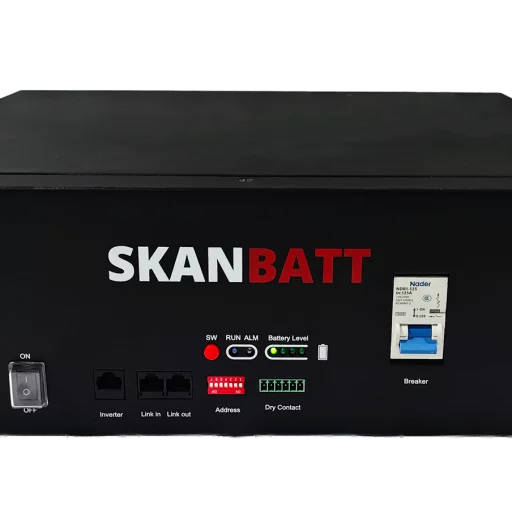 SKANBATT Lithium 3U Rackbatteri 51,2V 100Ah - 5,12kWh - LiFePO4 - HEAT - OTA