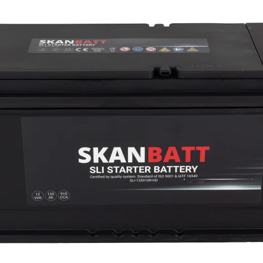 SKANBATT SLI HD Startbatteri 12V 135AH 910CCA (513x175x210mm) +Höger