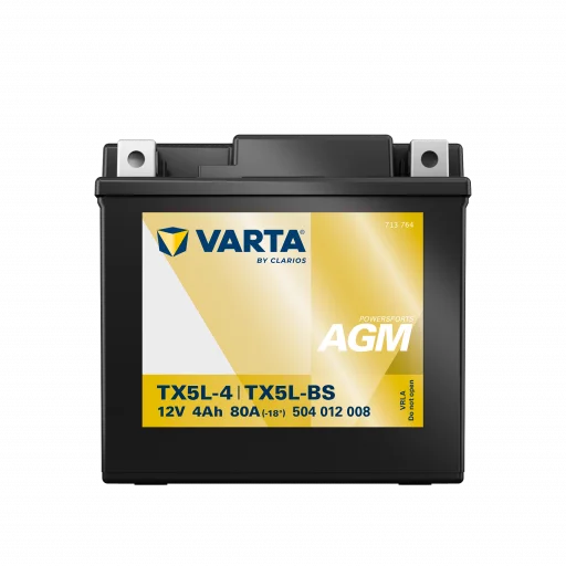 VARTA AGM MC Batteri 12V 4AH 80CCA (114x71x106mm) +höger TX5L-BS