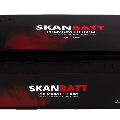 SKANBATT Premium Lithium - 12V 460Ah 200A BMS - Bluetooth - Heat - 522x218x268mm - 8 Års garanti
