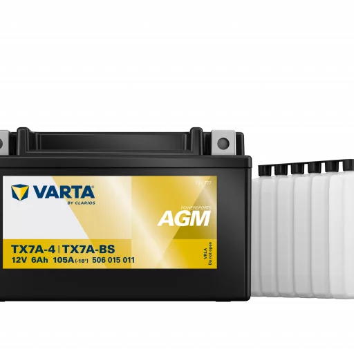 VARTA AGM MC Batteri 12V 6AH 105CCA (151x88x94mm) +vänster TX7A-BS
