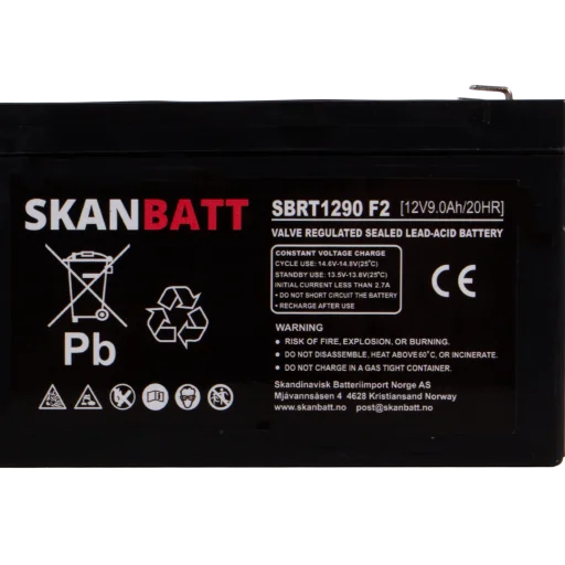 SKANBATT AGM Batteri 12V 9AH (151x65x94mm) F2