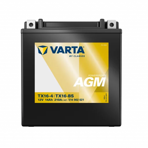 VARTA AGM MC Batteri 12V 14AH 210CCA (150x87x161mm) +vänster TX16-BS