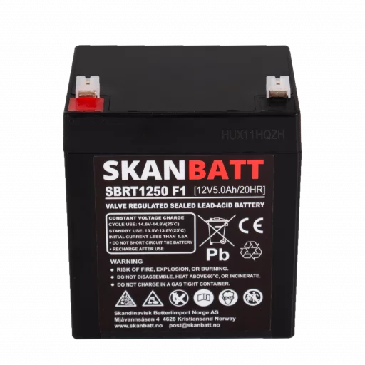 SKANBATT AGM Batteri 12V 5AH (90x70x101mm) F1