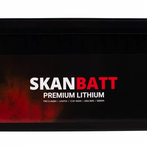 SKANBATT Premium Lithium - 12V 460Ah 200A BMS - Bluetooth - Heat - 522x218x268mm - 8 Års garanti