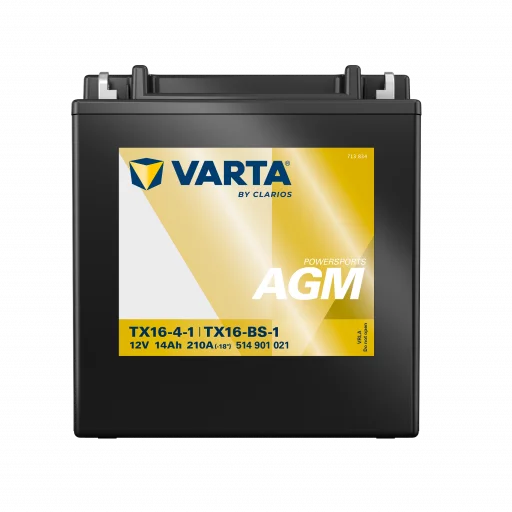 VARTA AGM MC Batteri 12V 14AH 210CCA (150x87x161mm) +vänster TX16-BS-1