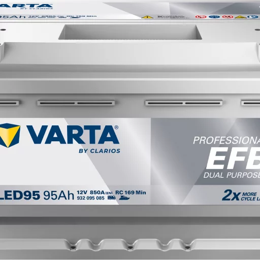 VARTA LED95 Fritidsbatteri EFB Batteri 12V 95AH 850CCA (353x175x190/190mm) +höger