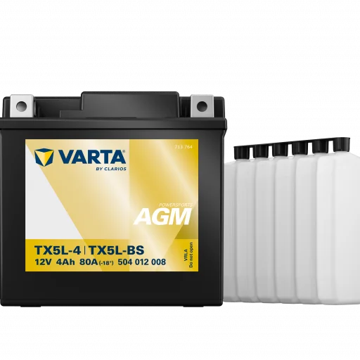 VARTA AGM MC Batteri 12V 4AH 80CCA (114x71x106mm) +höger TX5L-BS