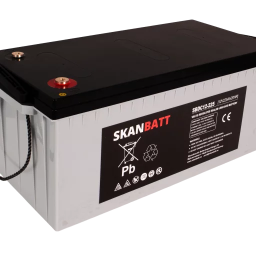 SKANBATT AGM Deep Cycle Batteri 12V 225AH C10 (522x240x219mm) +Höger