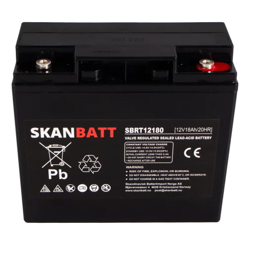 SKANBATT AGM Batteri 12V 18AH (181x77x167mm) M5