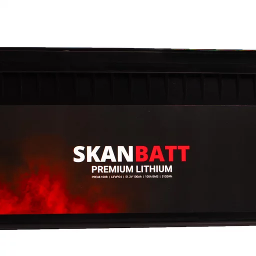 SKANBATT Premium Lithium - 48V 100Ah 100A BMS - 522x268x218mm - Bluetooth - 8 Års garanti