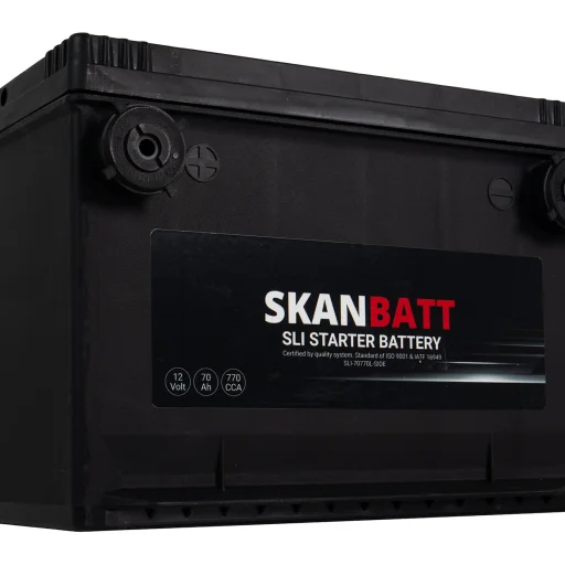 SKANBATT SLI Startbatteri 12V 70AH 770CCA (260x174x185mm) +Vänster