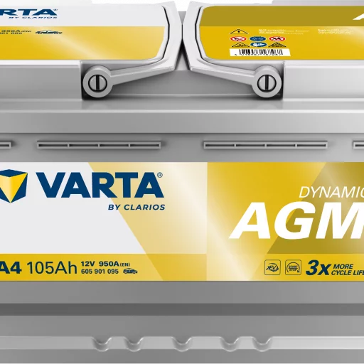 VARTA A4 Dynamic AGM Batteri 12V 105AH 950CCA (394x175x190mm) +höger
