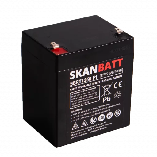 SKANBATT AGM Batteri 12V 5AH (90x70x101mm) F1