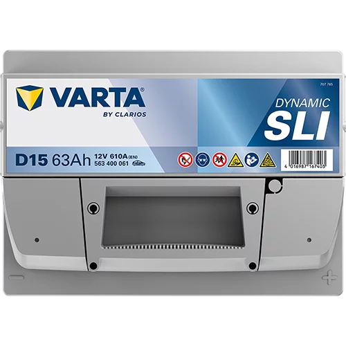 VARTA D15 DYNAMIC SLI Batteri 12V 63AH 610CCA (242x175x190/190mm) +höger