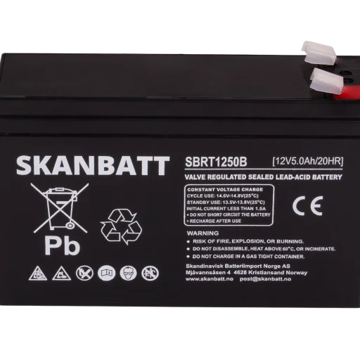SKANBATT AGM Batteri 12V 5AH (150x50x100mm) F2