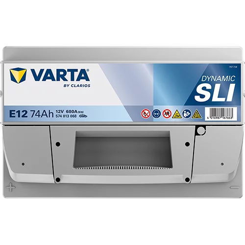VARTA E12 DYNAMIC SLI Batteri 12V 74AH 680CCA (278x175x190/190mm) +vänster