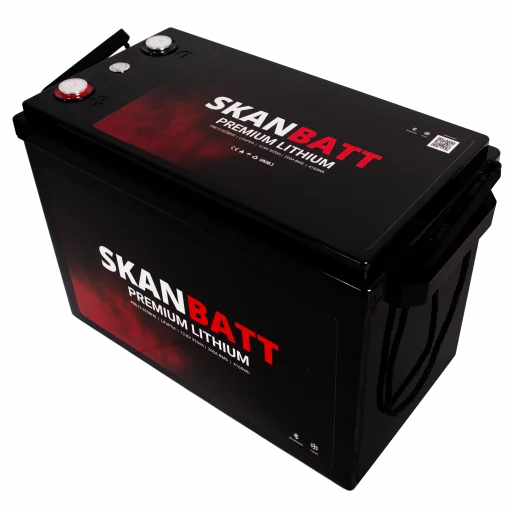 SKANBATT Premium Lithium - 12V 325Ah 200A BMS - Bluetooth - Heat - 345x190x245mm - 8 Års garanti