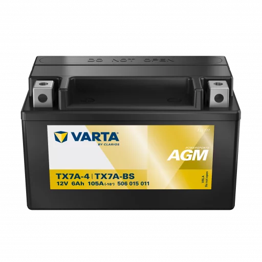 VARTA AGM MC Batteri 12V 6AH 105CCA (151x88x94mm) +vänster TX7A-BS