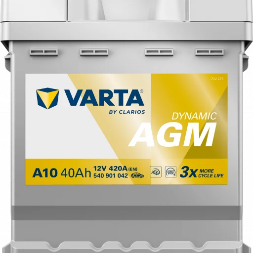 VARTA A10 Dynamic AGM Batteri 12V 40AH 420CCA (175x175x190mm) +höger