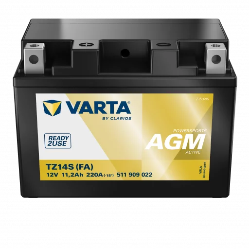 VARTA AGM MC Batteri 12V 11,2AH 220CCA (150x87x110mm) +vänster TZ14S (FA)