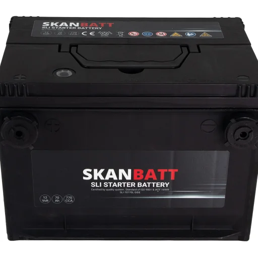 SKANBATT SLI Startbatteri 12V 70AH 770CCA (260x174x185mm) +Vänster