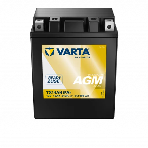 VARTA AGM MC Batteri 12V 12AH 210CCA (133x90x164mm) +vänster TX14AH (FA)