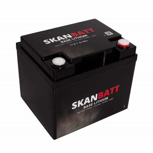 SKANBATT Base Lithium - 12V 50Ah 50A BMS - Bluetooth - 198x166x170mm - 3 Års garanti
