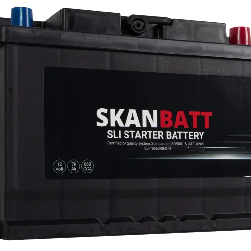 SKANBATT SLI Startbatteri 12V 78AH 660CCA (278x175x190mm) +Höger
