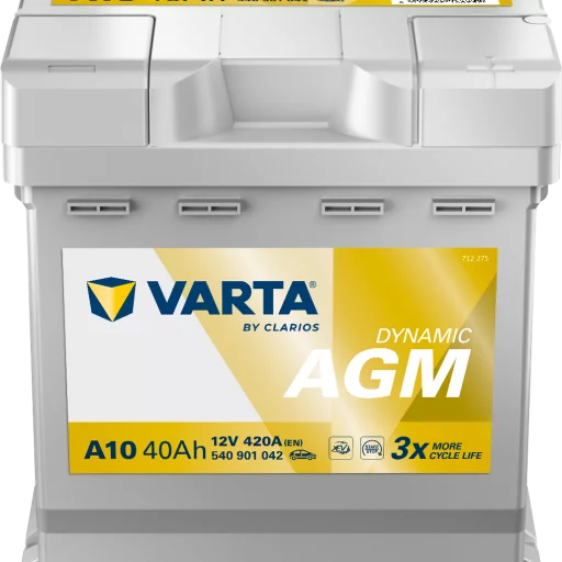 VARTA A10 Dynamic AGM Batteri 12V 40AH 420CCA (175x175x190mm) +höger