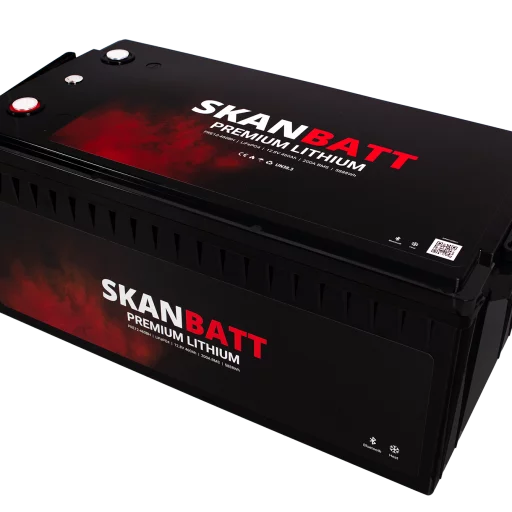 SKANBATT Premium Lithium - 12V 460Ah 200A BMS - Bluetooth - Heat - 522x218x268mm - 8 Års garanti