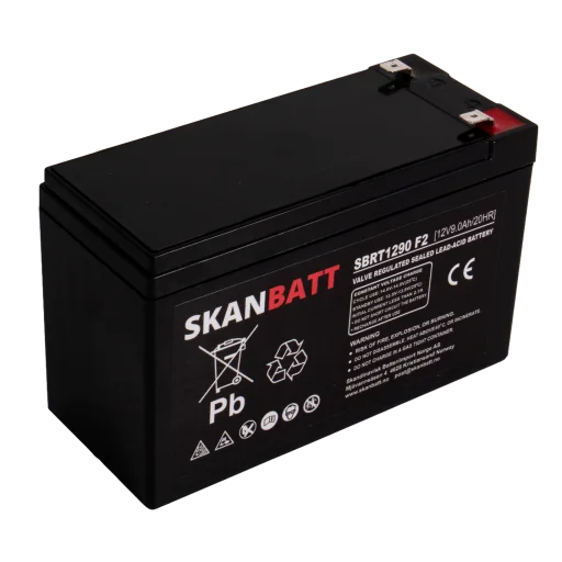SKANBATT AGM Batteri 12V 9AH (151x65x94mm) F2