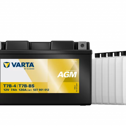 VARTA AGM MC Batteri 12V 7AH 120CCA (150x66x94mm) +vänster T7B-BS