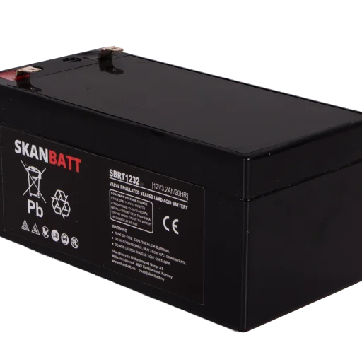 SKANBATT AGM Batteri 12V 3,2AH (134x67x61mm) F1