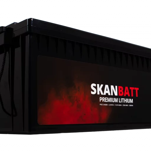 SKANBATT Premium Lithium - 12V 460Ah 200A BMS - Bluetooth - Heat - 522x218x268mm - 8 Års garanti