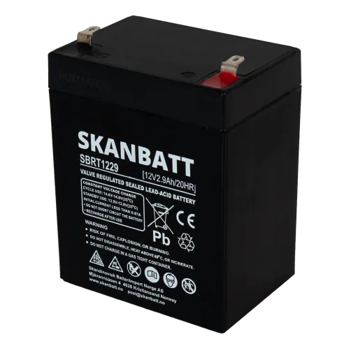 Copy of SKANBATT AGM Batteri 12V 2,9AH (79x56x106mm) F1